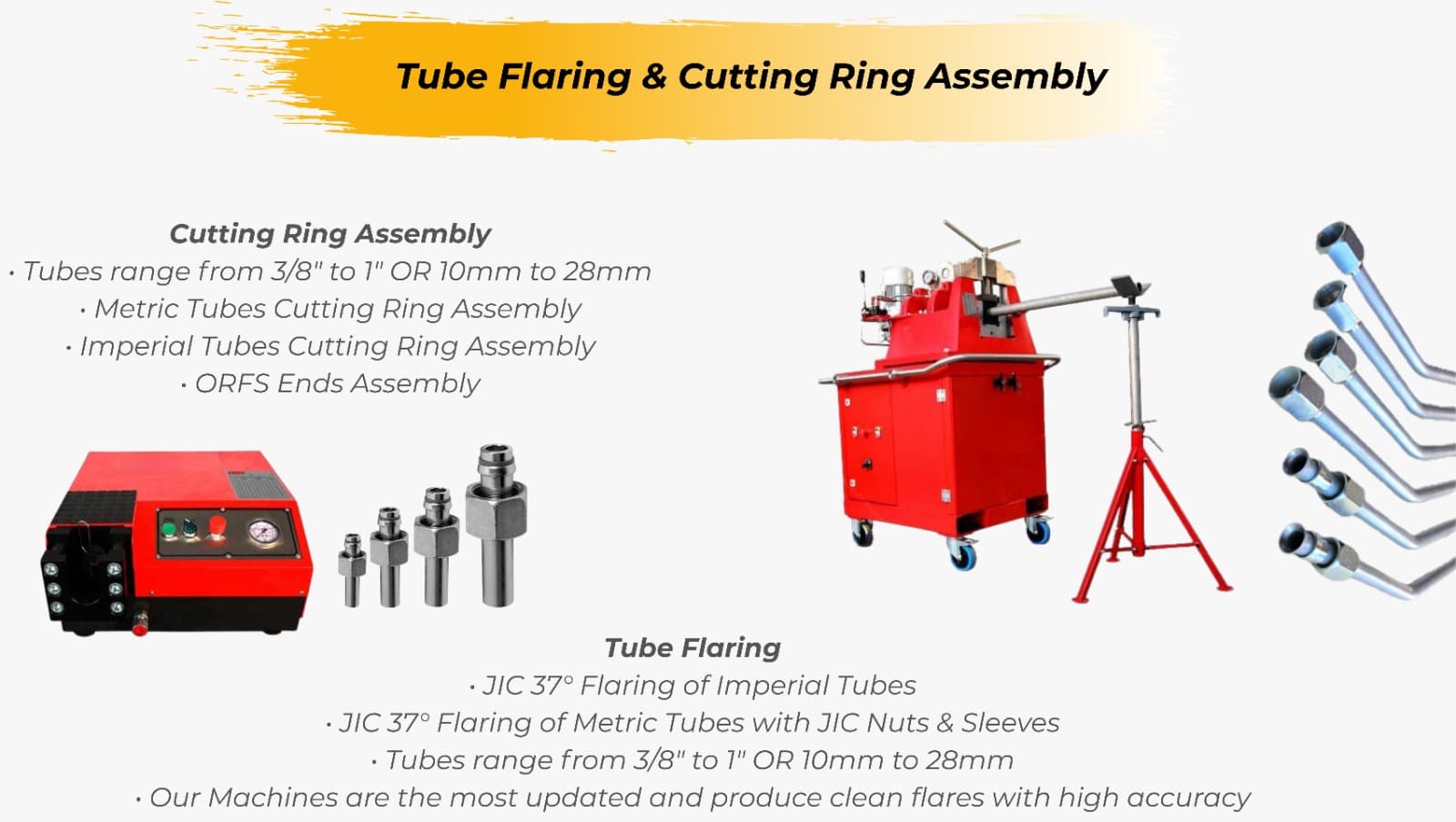 Tube Flaring & Cutting Ring Assembly - JIC 37° Precision Flaring